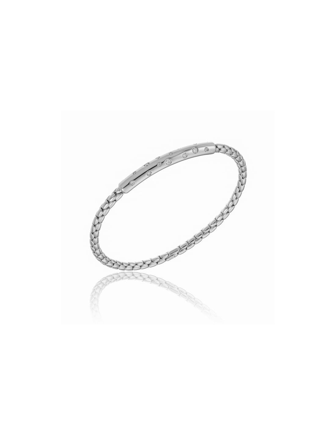Chimento Stretch Spring 18ct White Gold Diamond Bracelet