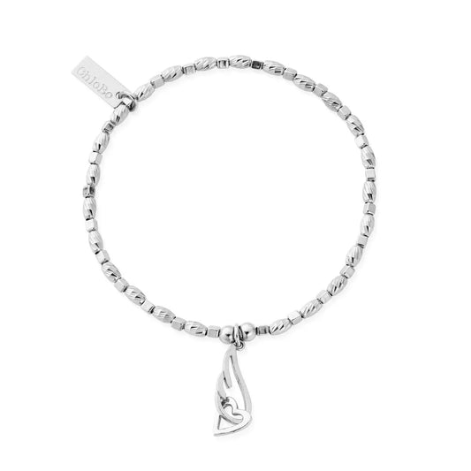 ChloBo Sterling Silver Interlocking Angel Wing and Heart Bracelet