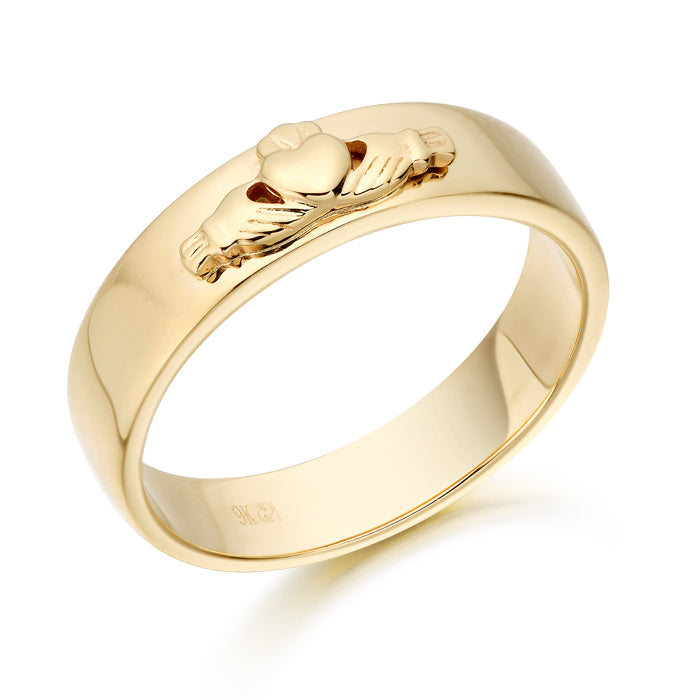 9ct Yellow Gold Claddagh Wedding Band