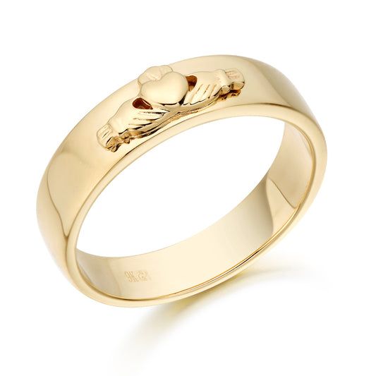 9ct Yellow Gold Claddagh Band