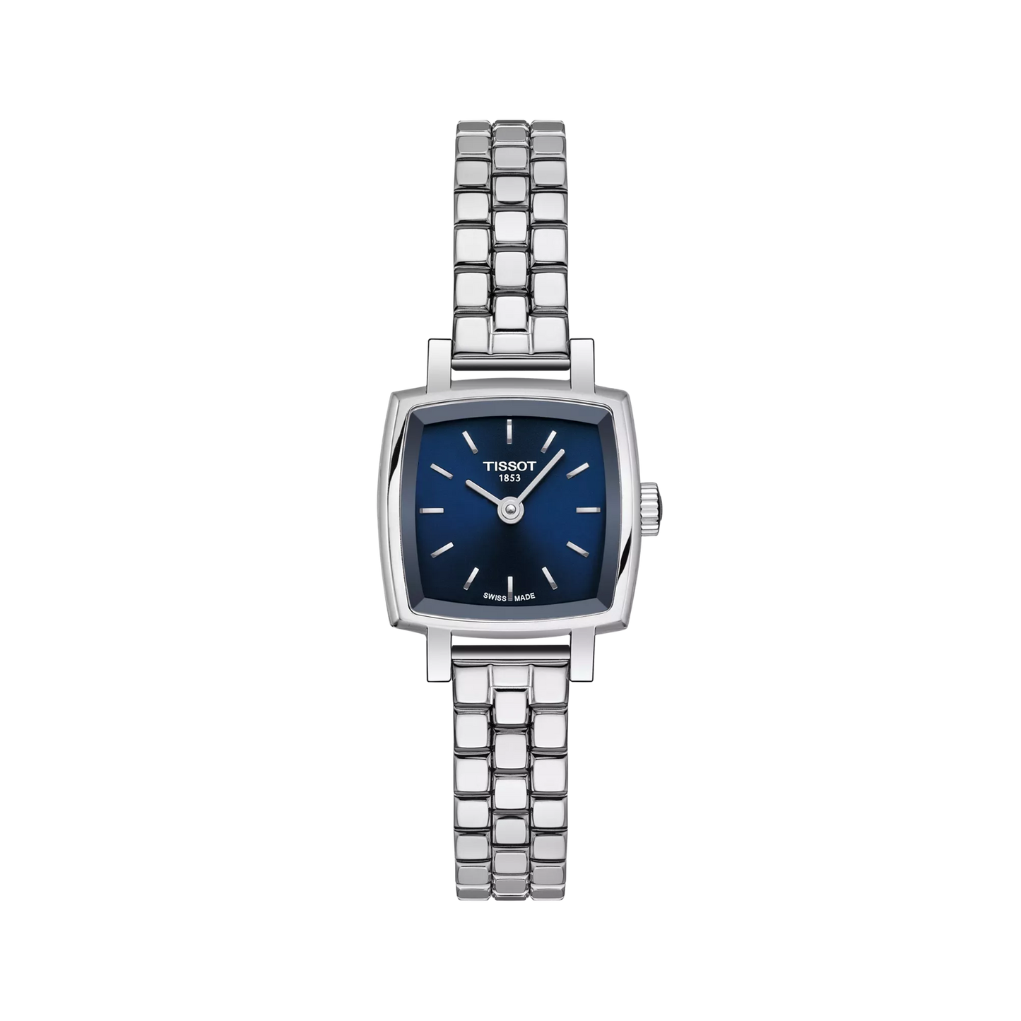 Tissot 20mm Silver Lovely, Square Blue Dial, Ladies Bracelet Watch