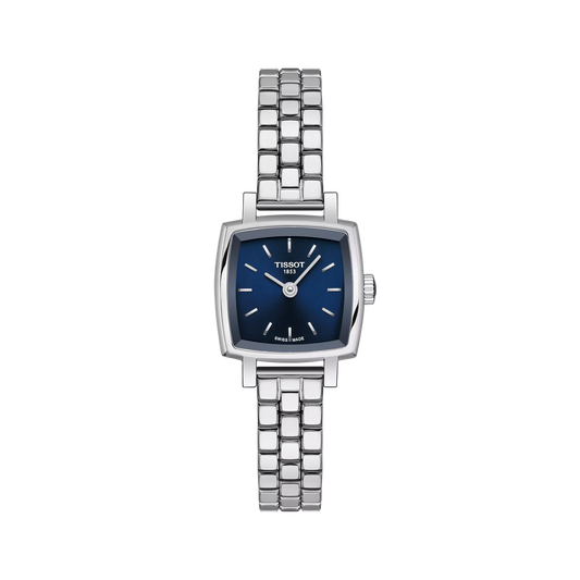 Tissot 20mm Silver Lovely, Square Blue Dial, Ladies Bracelet Watch