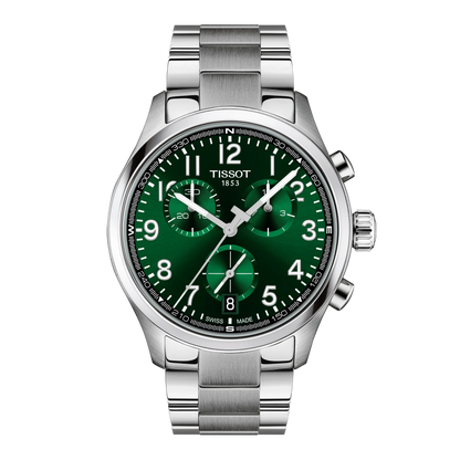 Tissot 42mm Chrono L, Green Chronograph Dial, Silver Toned Gents Bracelet Watch