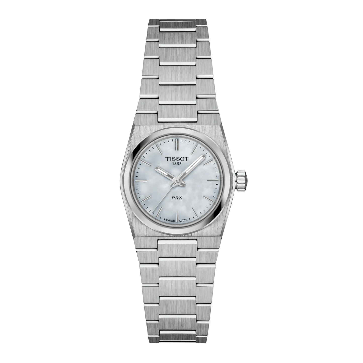 Tissot 25mm Silver PRX, Blue Mother of Pearl Dial, Ladies Bracelet Watch