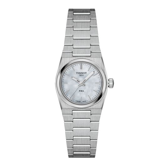 Tissot 25mm Silver PRX, Blue Mother of Pearl Dial, Ladies Bracelet Watch