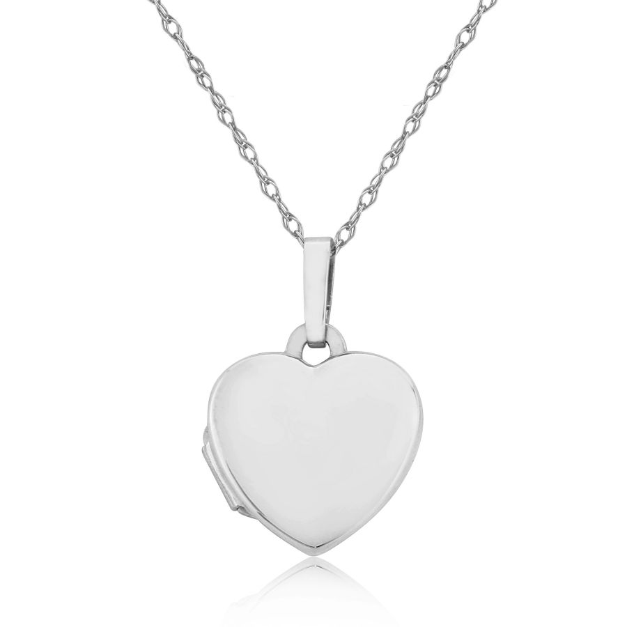 Sterling Silver Pillow Heart Locket Necklace