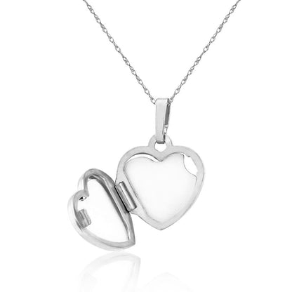 Sterling Silver Pillow Heart Locket Necklace