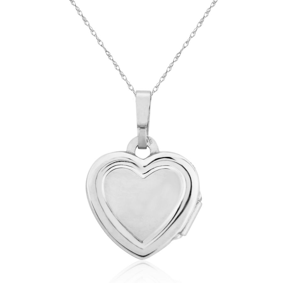 Sterling Silver Pillow Heart Locket Necklace