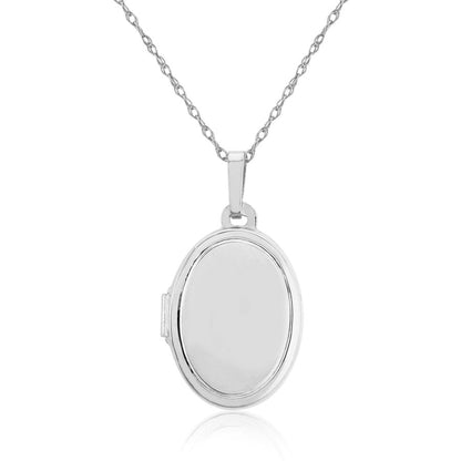 Sterling Silver Oval Locket Necklace
