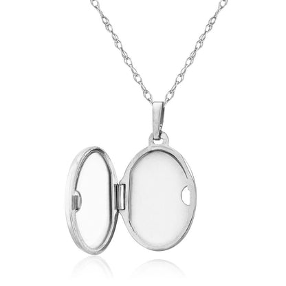 Sterling Silver Oval Locket Necklace