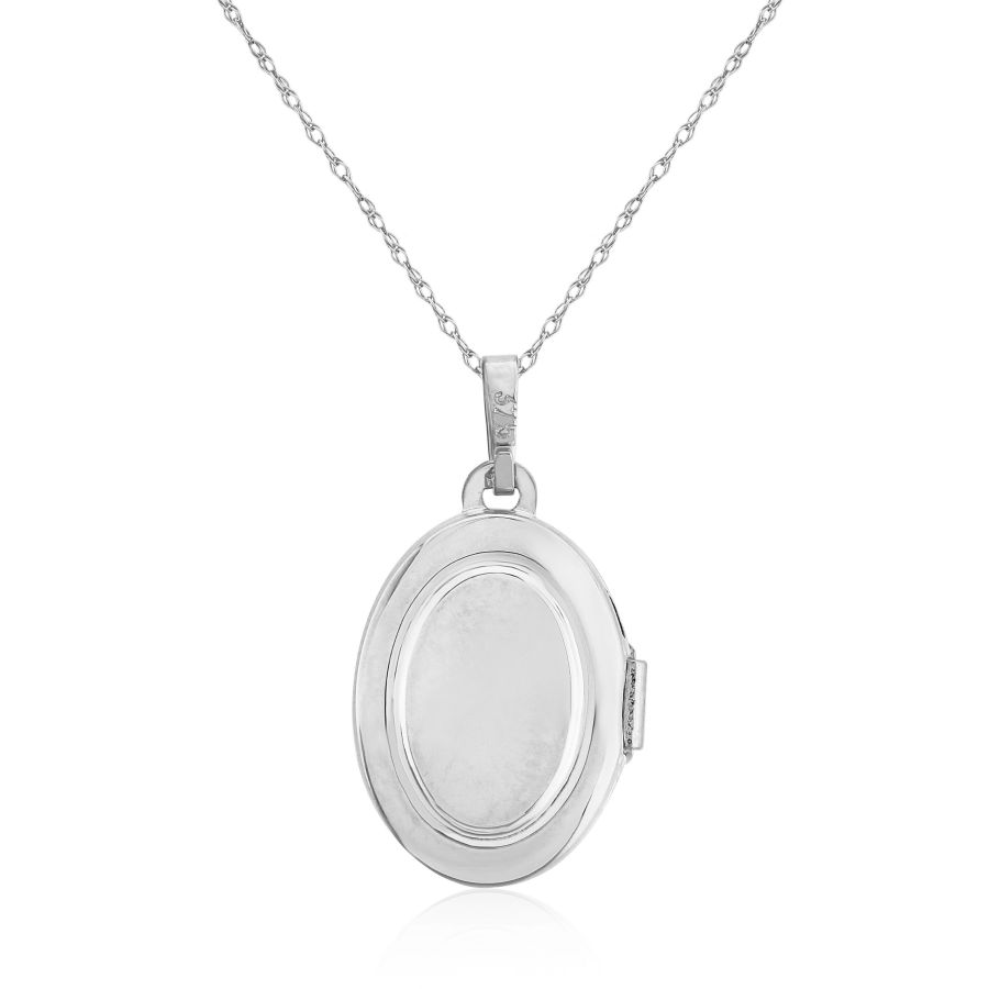 Sterling Silver Oval Locket Necklace