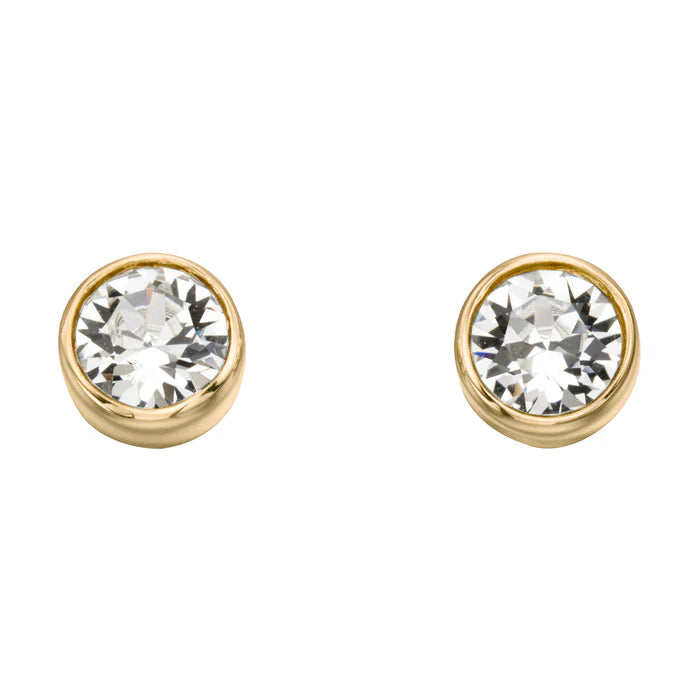 Yellow Gold Plated Crystal Birthstone Earring's