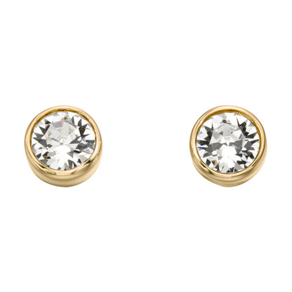 Yellow Gold Plated Crystal Birthstone Earring's