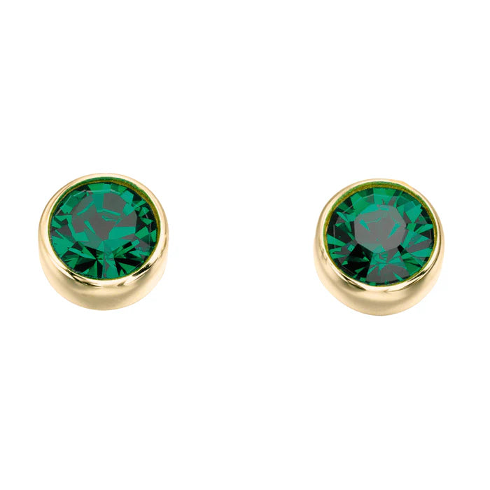 Yellow Gold Plated Crystal Birthstone Earring's