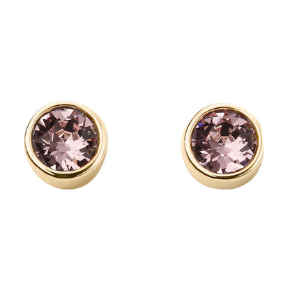 Yellow Gold Plated Crystal Birthstone Earring's