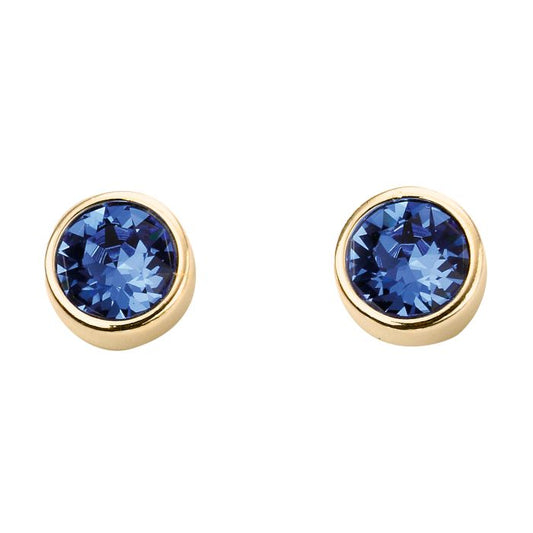 September Yellow Gold Plated Crystal Birthstone Earrings