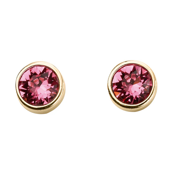 Yellow Gold Plated Crystal Birthstone Earring's