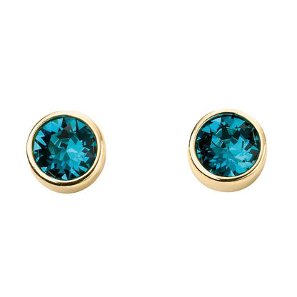 December Yellow Gold Plated Crystal Birthstone Earrings