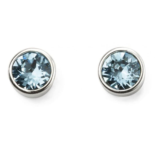 March Sterling Silver Crystal Birthstone Earrings