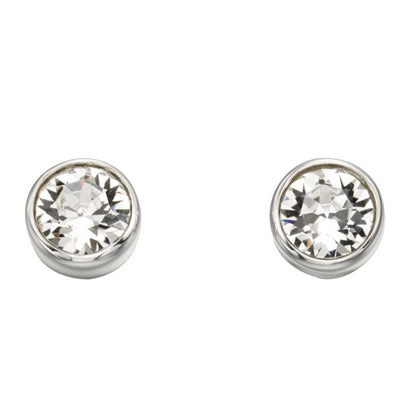 April Sterling Silver Crystal Birthstone Earrings
