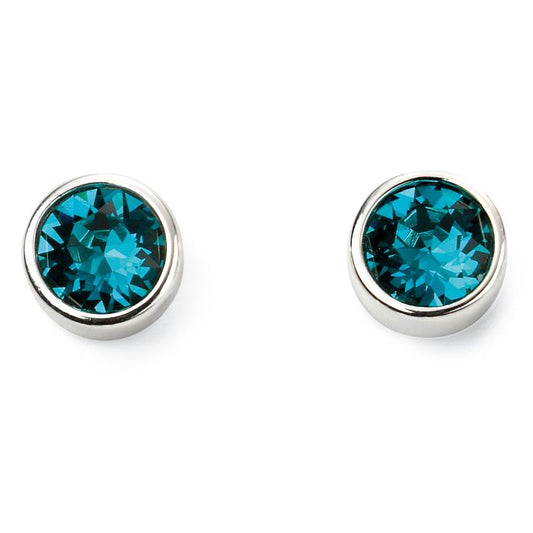 December Sterling Silver Crystal Birthstone Earrings