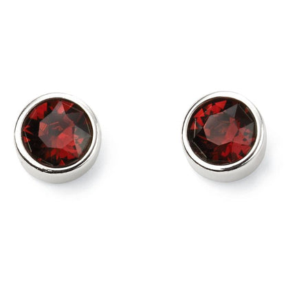 January Sterling Silver Crystal Birthstone Earrings