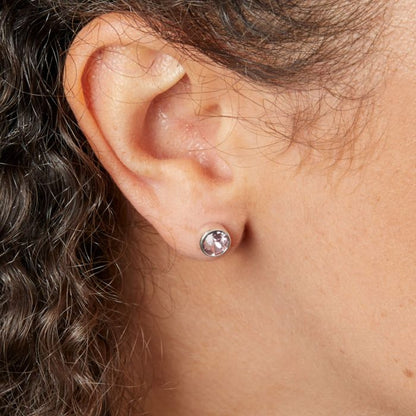 June Sterling Silver Crystal Birthstone Earrings