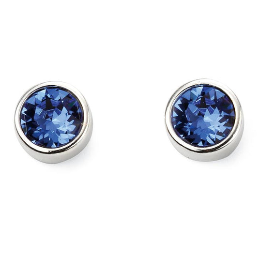 September Sterling Silver Crystal Birthstone Earrings