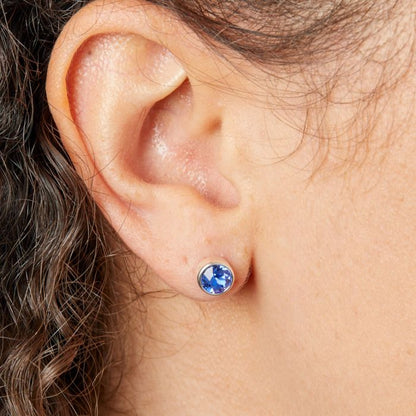 September Sterling Silver Crystal Birthstone Earrings