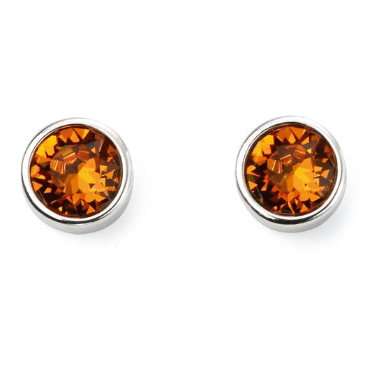 November Sterling Silver Crystal Birthstone Earrings