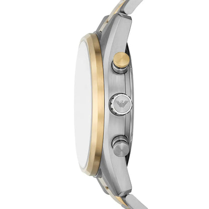 Emporio Armani 42mm Racer Chronographic Two-Tone Black Dial Watch