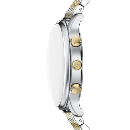 Emporio Armani 42mm Chronograph Minimalist Grey Dial Two Tone Stainless Steel Bracelet Watch