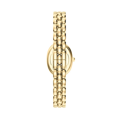 Emporio Armani 28mm Ladies Sinfonia Yellow Gold Tone Mother of Pearl Dial Link Watch