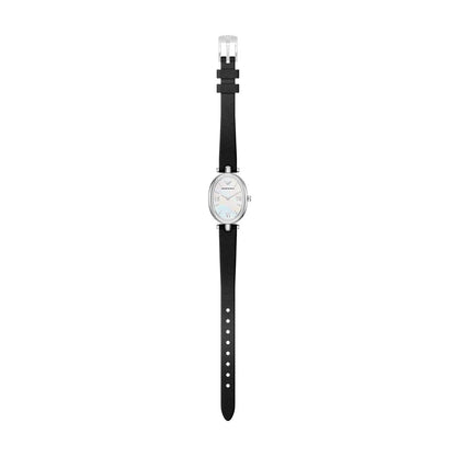 Emporio Armani 28mm Sinfonia Ladies Oval Mother of Pearl Dial Leather Strap Watch