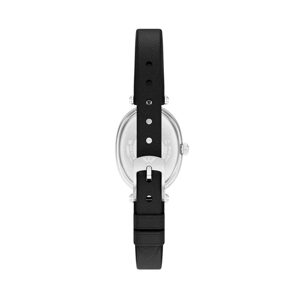 Emporio Armani 28mm Sinfonia Ladies Oval Mother of Pearl Dial Leather Strap Watch