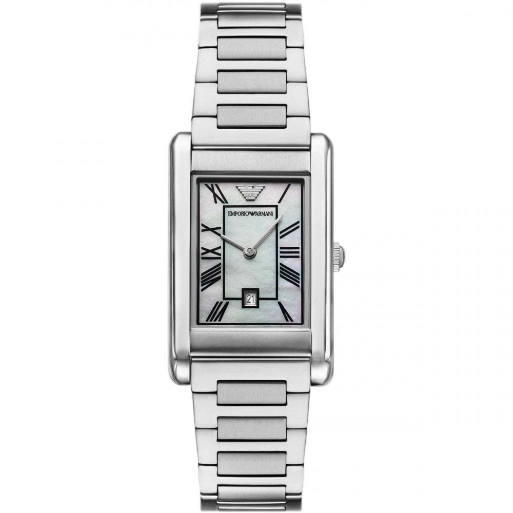 Emporio Armani 25mm Gino Mother of Pearl Dial Stainless Steel Link Watch