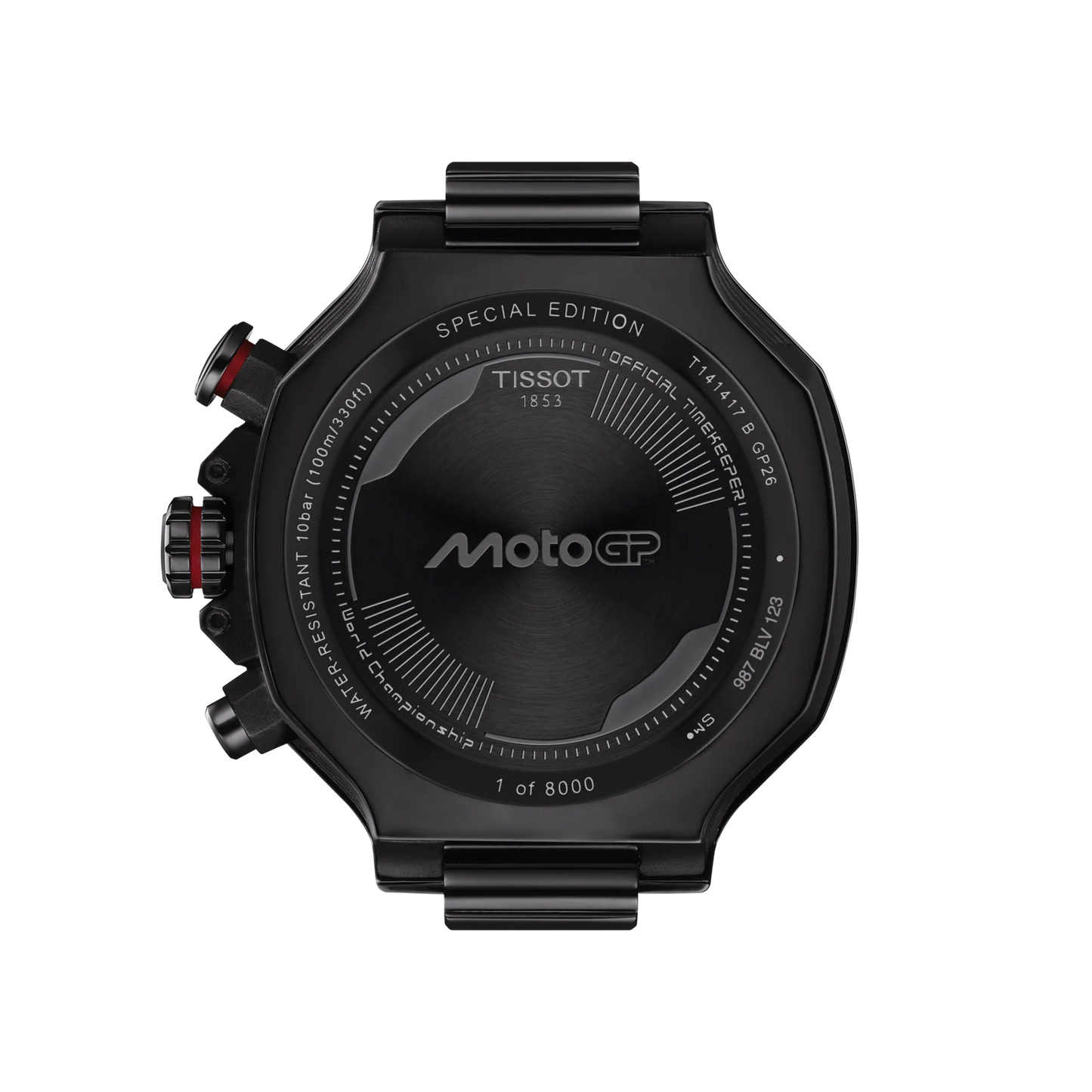 Tissot 45mm Limited Edition, T-Race MotoGP 2026, Red Dial & Date Window, Black Techymeter Chronograph, Gents Bracelet Watch