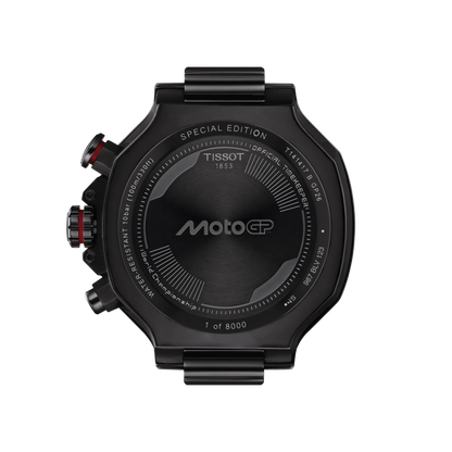 Tissot 45mm Limited Edition, T-Race MotoGP 2026, Red Dial & Date Window, Black Techymeter Chronograph, Gents Bracelet Watch