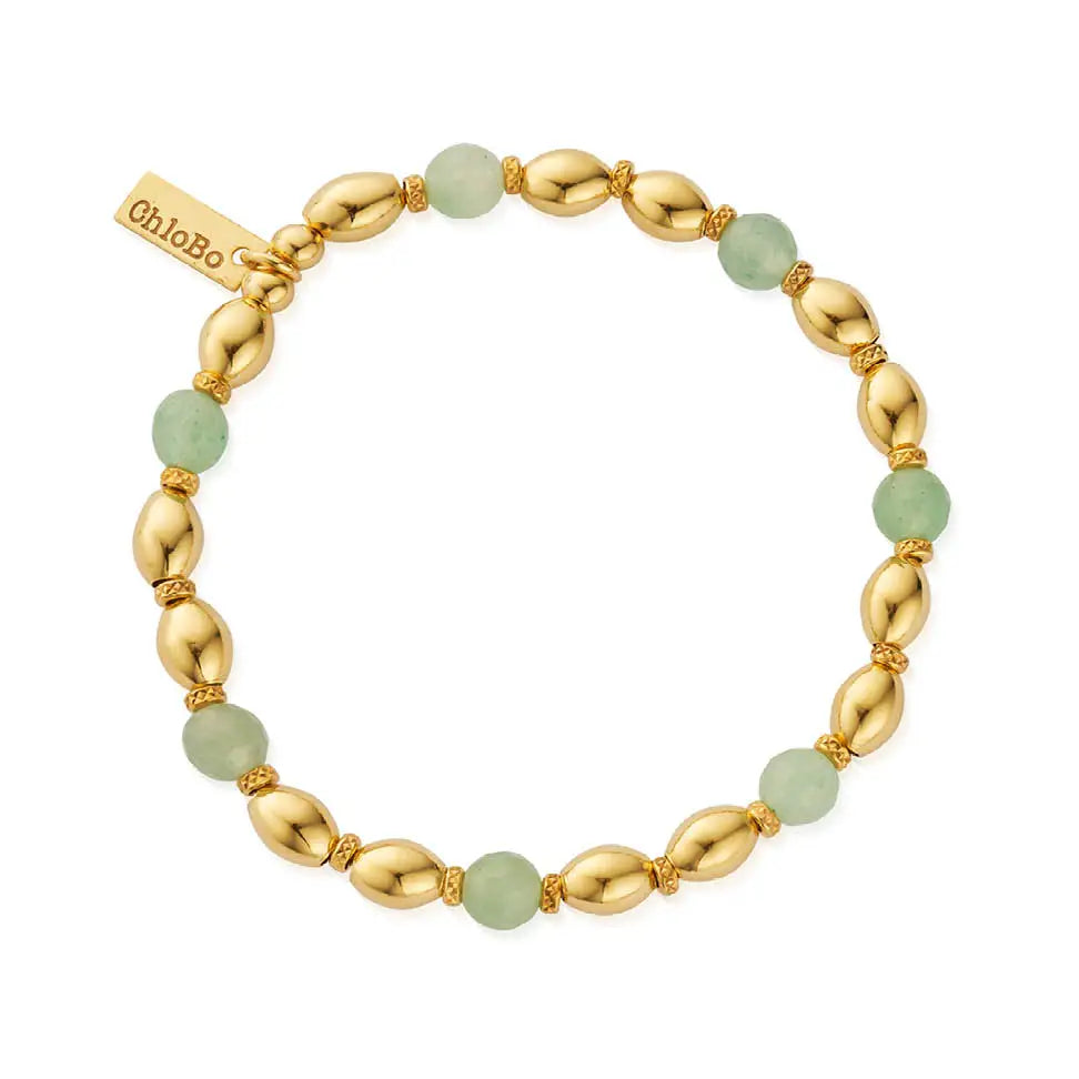 A image of the product ChloBo Yellow Gold Plate Sparkle Aventurine Bracelet