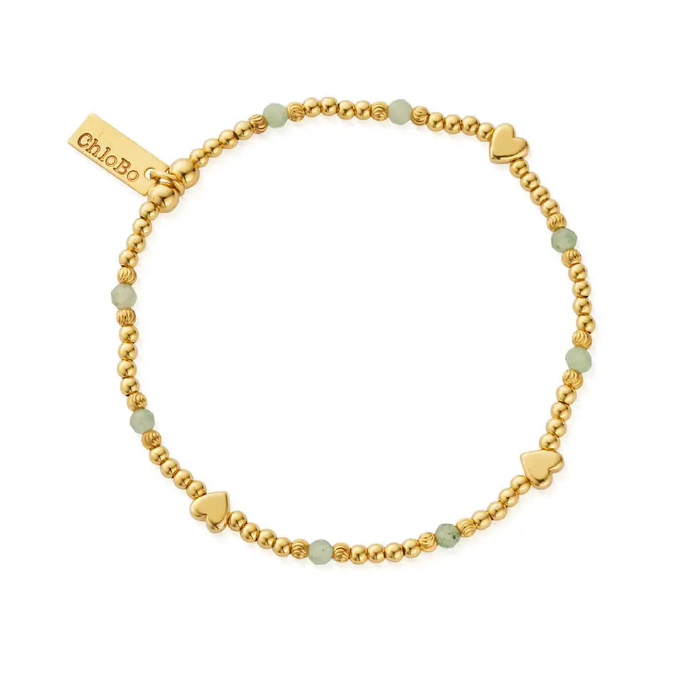 A image of the product ChloBo Yellow Gold Plate Forget Me Not Aventurine Bracelet