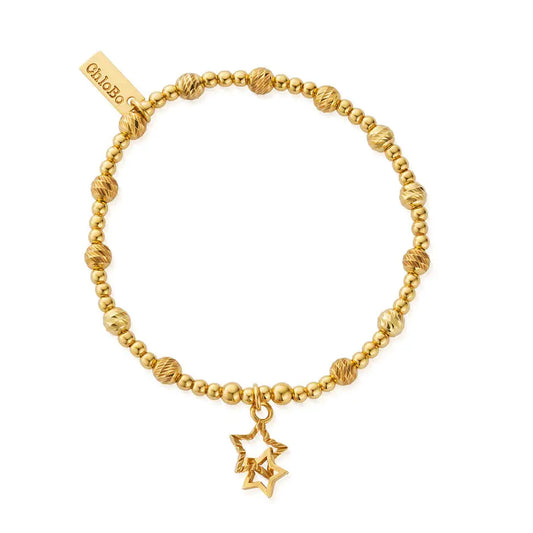 ChloBo Yellow Gold Plate Interlocking Star Bracelet