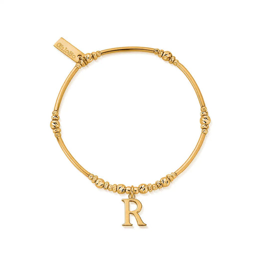 ChloBo 18ct Gold Plated Iconic Letter 'R' Bracelet