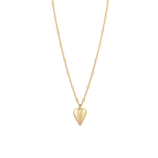 Sterling Silver Yellow Gold Plated Heart Drop Necklace
