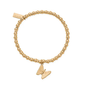 ChloBo 18ct Yellow Gold Plated Didi Sparkle Butterfly Bracelet