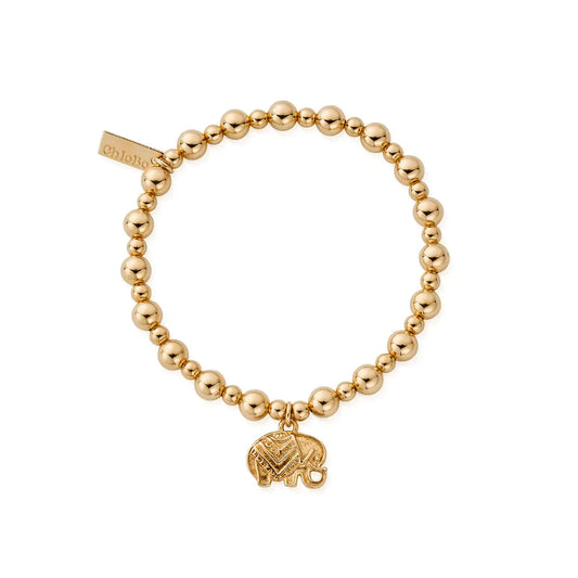 ChloBo 18ct Gold Plate Mini Ball Elephant Charm Bracelet