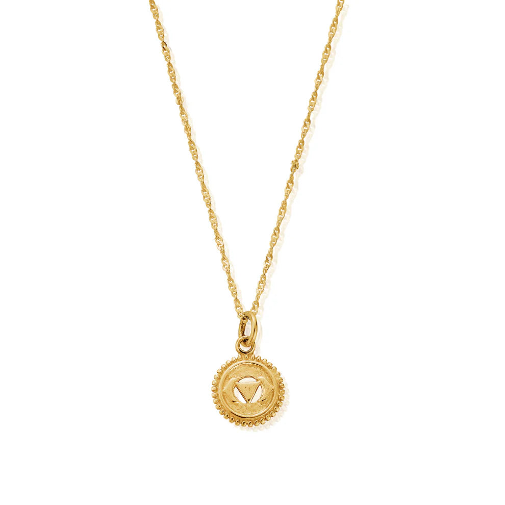 ChloBo Yellow Gold Plated Third Eye Chakra Necklace