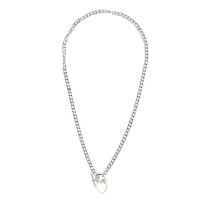 Sterling Silver T-Bar Heart Necklace