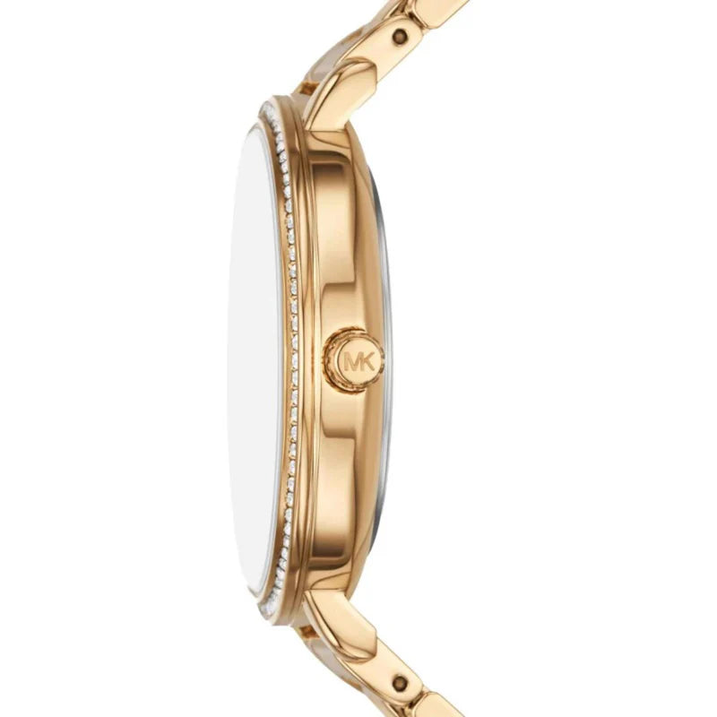 Michael Kors 38mm Ladies Pyper Gold-Tone White Dial Stainless Steel Watch