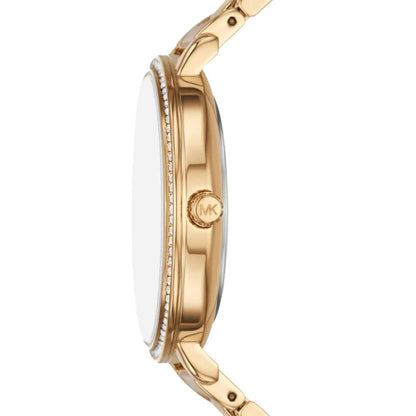 Michael Kors 38mm Ladies Pyper Gold-Tone White Dial Stainless Steel Watch