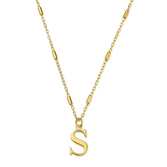ChloBo 18ct Yellow Gold Plated Initial 'S' Necklace